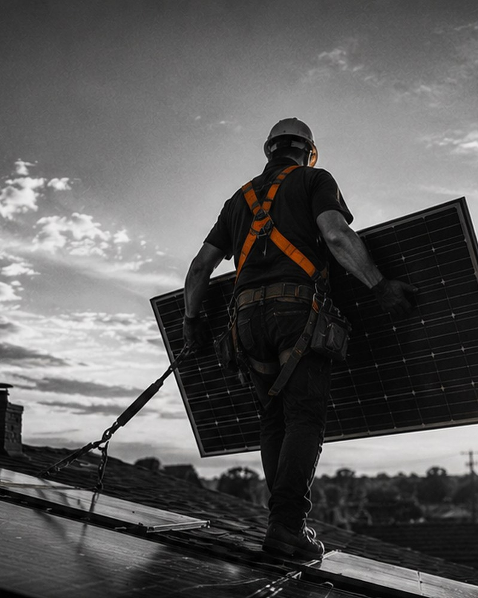 Solar Installation tradesperson at work